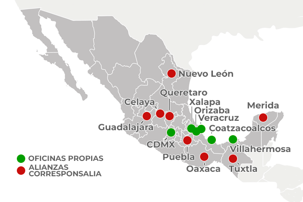 Mapa de presencia nacional